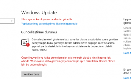 Windows 10 update sorunu [ÇÖZÜLDÜ]